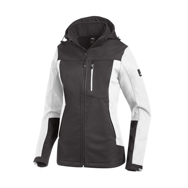 FHB JULIA Softshell Jack Dames 1012 wit/antraciet