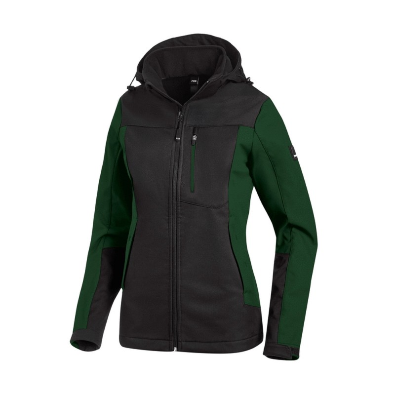 FHB JULIA Softshell Jack Dames 2520 groen/zwart