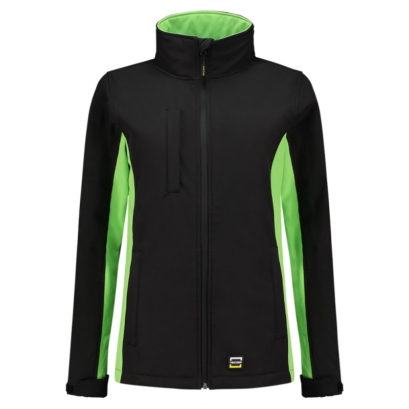 TRICORP 402008 Softshell Bicolor Dames black-lime