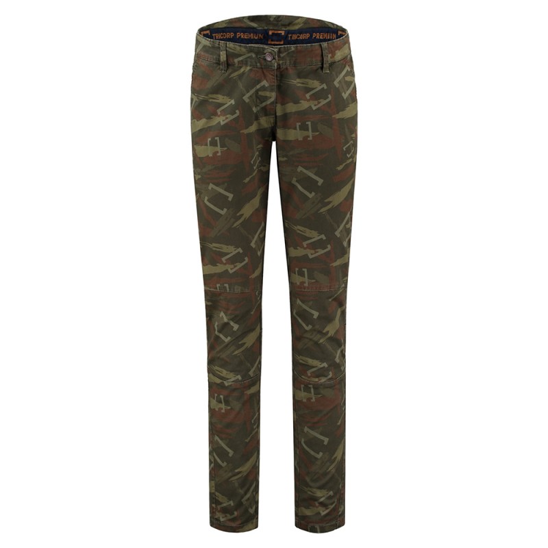 TRICORP 504006 Chino Premium Print Dames Armyprint