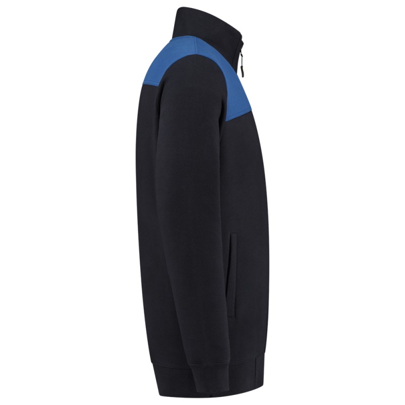 TRICORP 302014 Sweatvest Bicolor Naden marineblauw/korenblauw