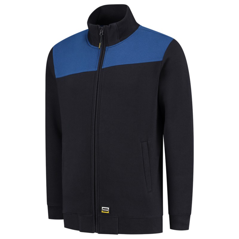 TRICORP 302014 Sweatvest Bicolor Naden marineblauw/korenblauw