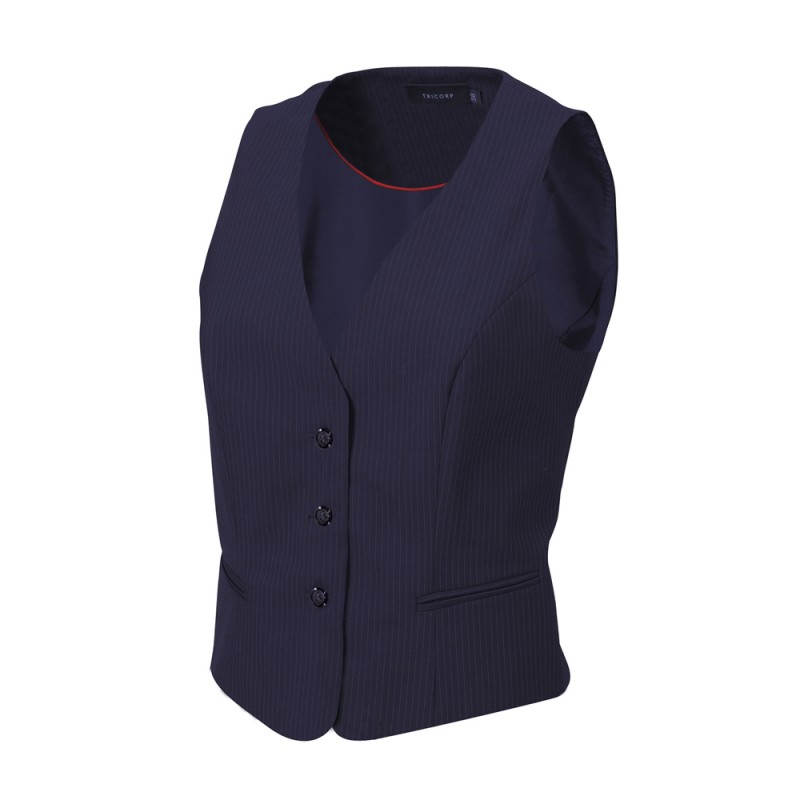 TRICORP 405006 (CLW6000) Gilet Dames marineblauw-gestreept