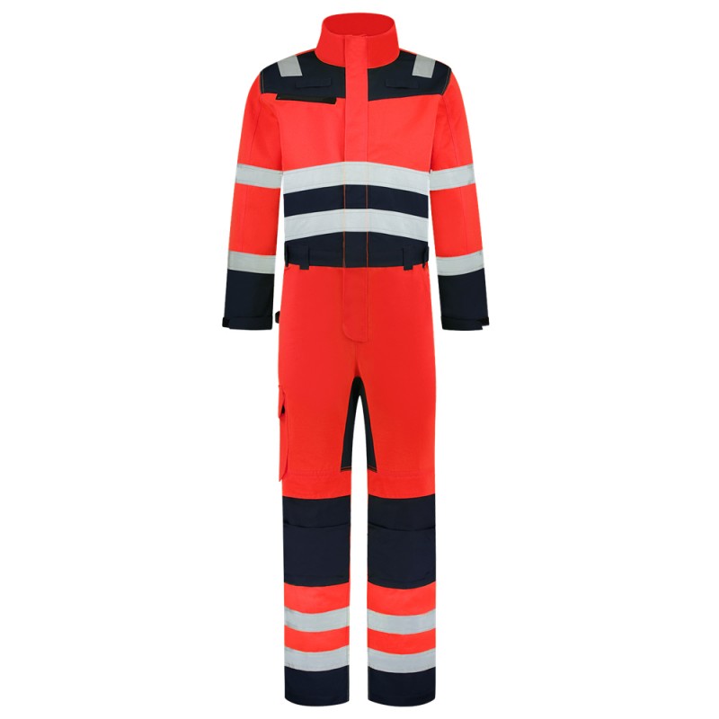 TRICORP 753009 Overall High Vis Bicolor fluor rood/ink