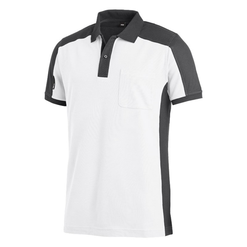 FHB KONRAD Polo-Shirt 1012 wit/antraciet