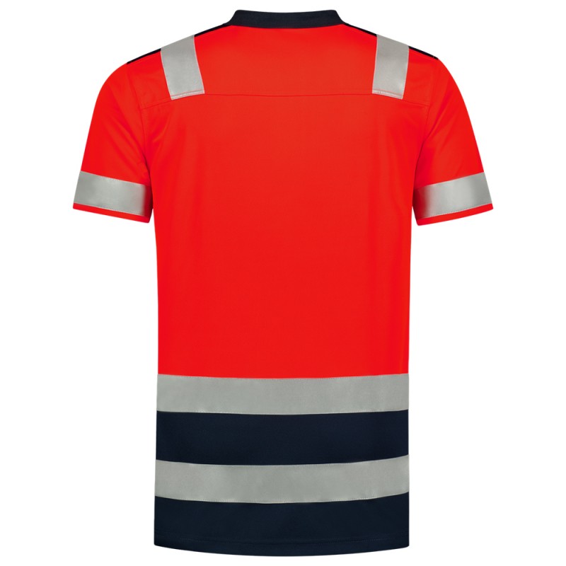 TRICORP 203007 Poloshirt High Vis Bicolor fluor rood/ink