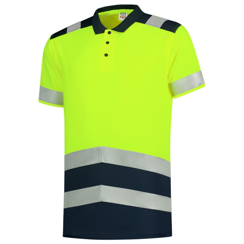 TRICORP 203007 Poloshirt High Vis Bicolor fluor geel/ink
