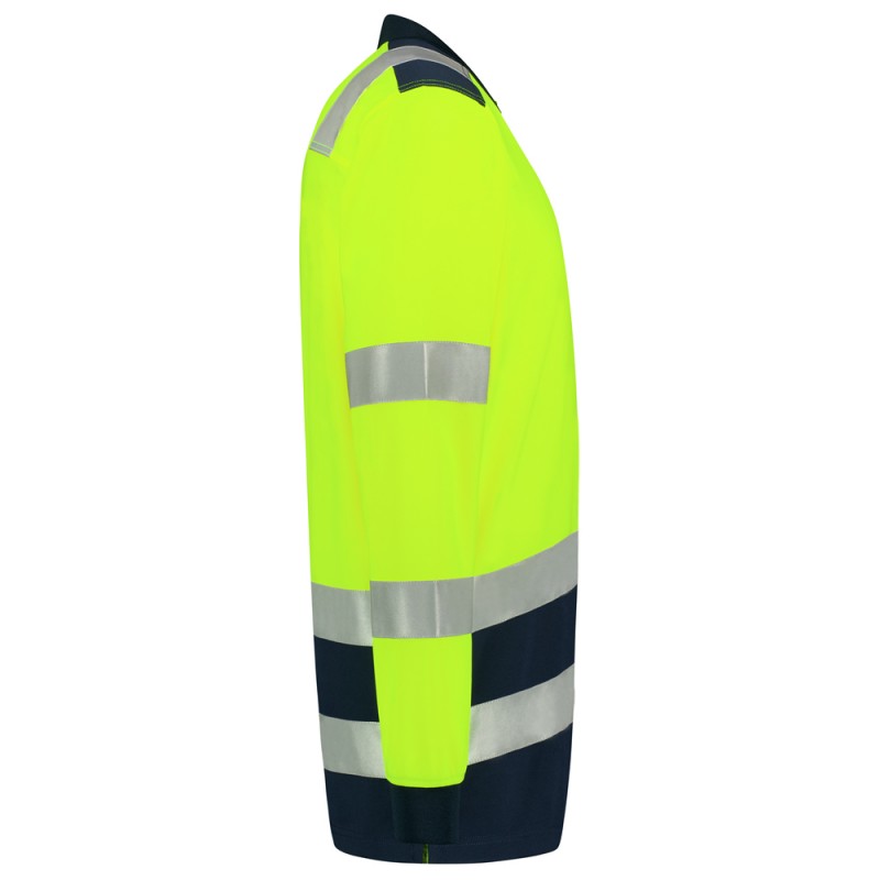TRICORP 203008 Poloshirt High Vis Bicolor Lange Mouw fluor geel/ink