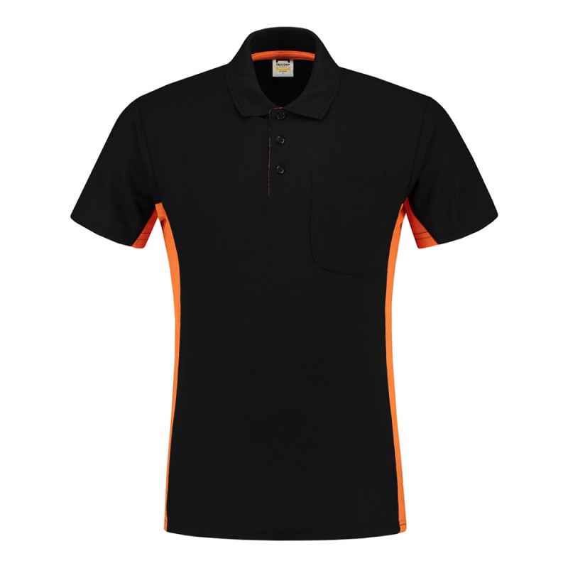 TRICORP 202002/TP2000 Poloshirt Bicolor Borstzak black-orange