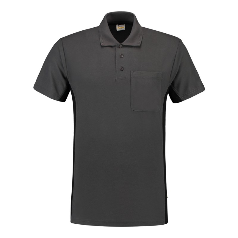 TRICORP 202002/TP2000 Poloshirt Bicolor Borstzak darkgrey-black