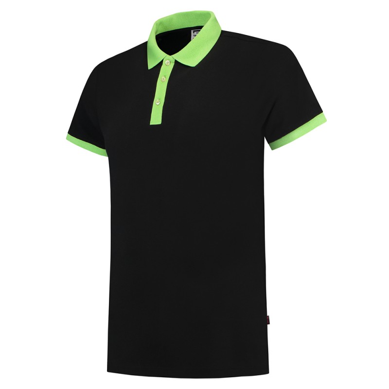 TRICORP 201002/PBF210 Poloshirt Bicolor SlimFit black-lime