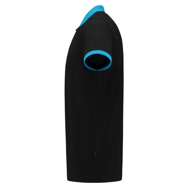 TRICORP 201002/PBF210 Poloshirt Bicolor SlimFit black-turquoise