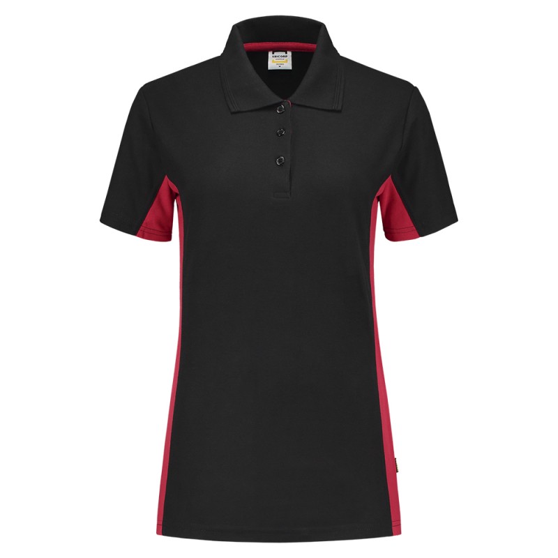 TRICORP 202003 Poloshirt Bicolor Dames black-red