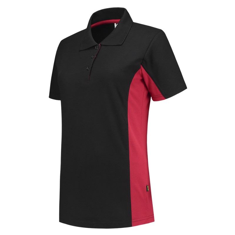 TRICORP 202003 Poloshirt Bicolor Dames black-red
