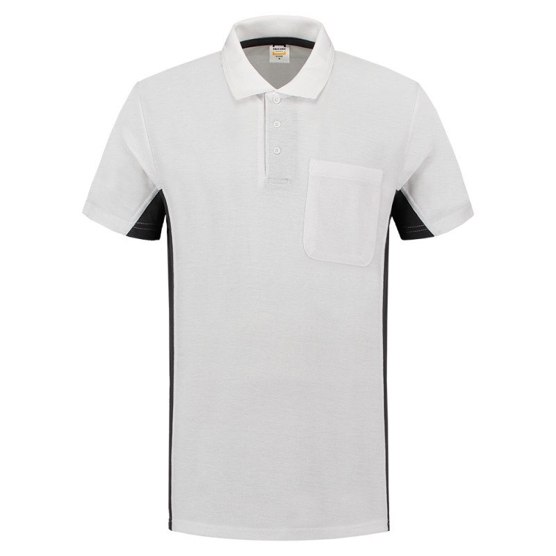TRICORP 202002/TP2000 Poloshirt Bicolor Borstzak white-darkgrey