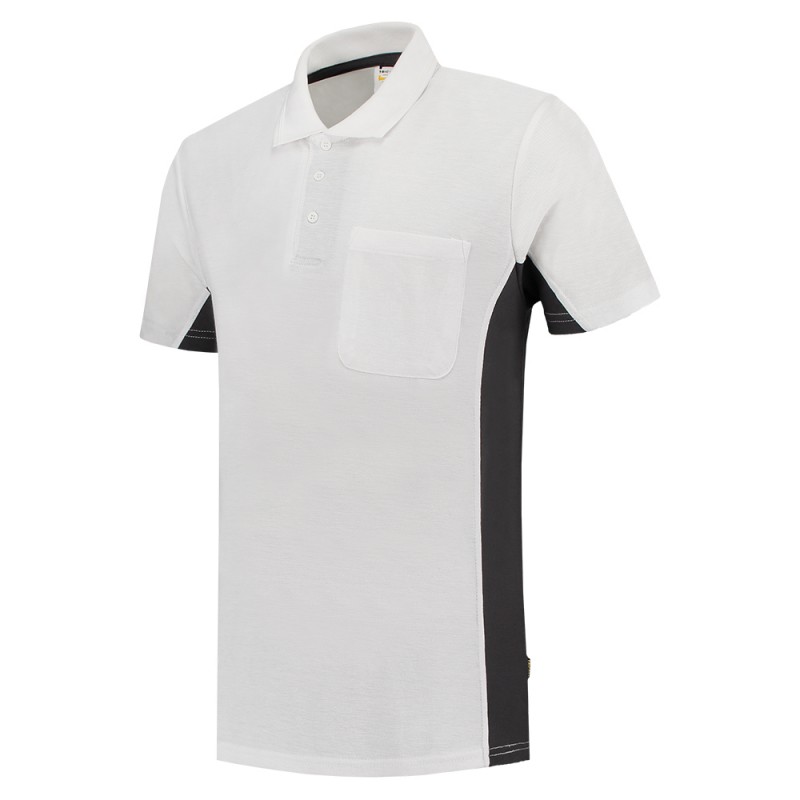 TRICORP 202002/TP2000 Poloshirt Bicolor Borstzak white-darkgrey