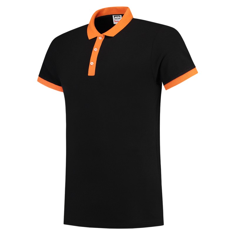 TRICORP 201002/PBF210 Poloshirt Bicolor SlimFit black-orange