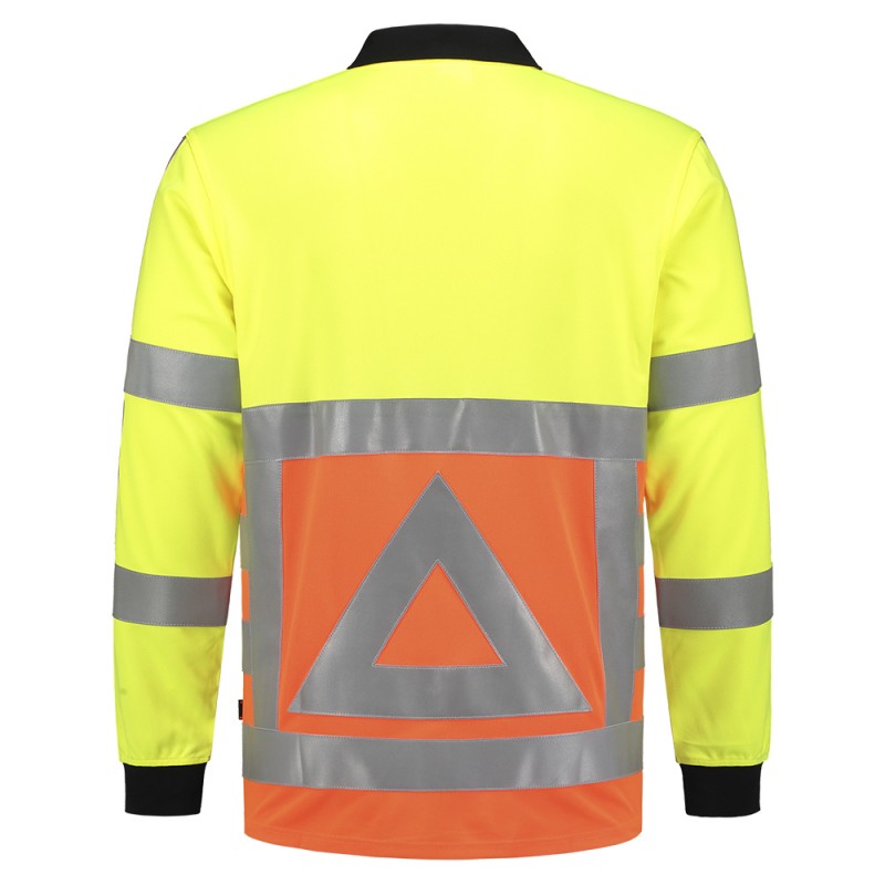 TRICORP 203002 Poloshirt Verkeersregelaar lange mouw fluor orange-yellow
