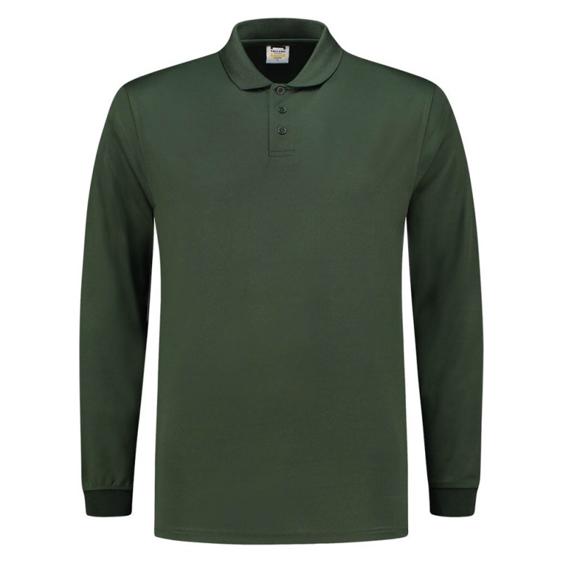 TRICORP 202005 Poloshirt UV Block Cooldry Lange Mouw bottlegreen