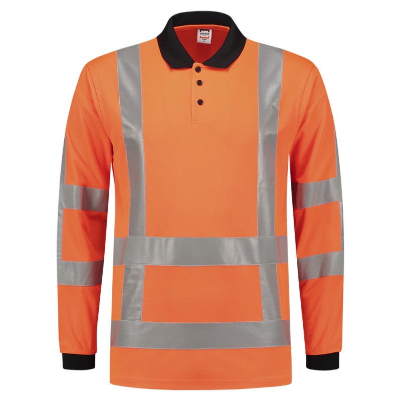 TRICORP 203005 Poloshirt RWS Birdseye Lange Mouw fluor orange