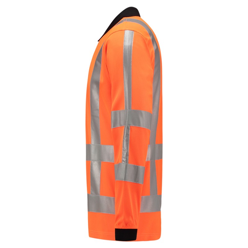 TRICORP 203005 Poloshirt RWS Birdseye Lange Mouw fluor orange