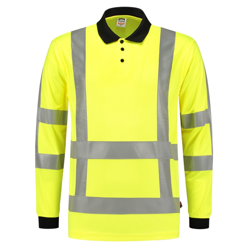 TRICORP 203005 Poloshirt RWS Birdseye Lange Mouw fluor yellow