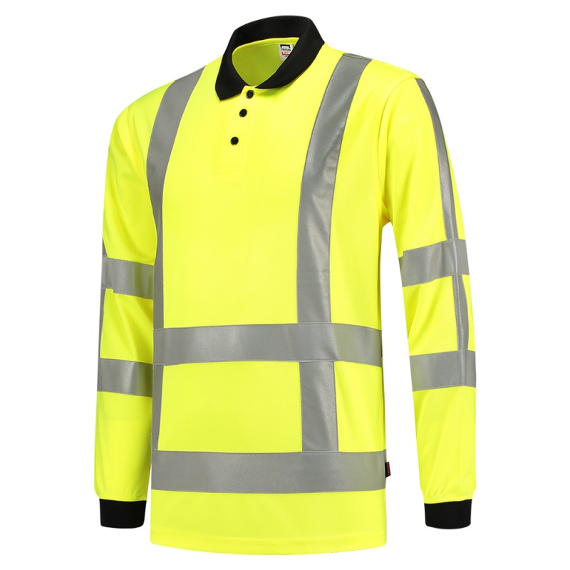 TRICORP 203005 Poloshirt RWS Birdseye Lange Mouw fluor yellow