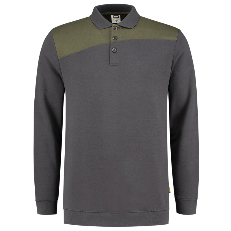 TRICORP 302004 Polosweater Bicolor Naden darkgrey-army