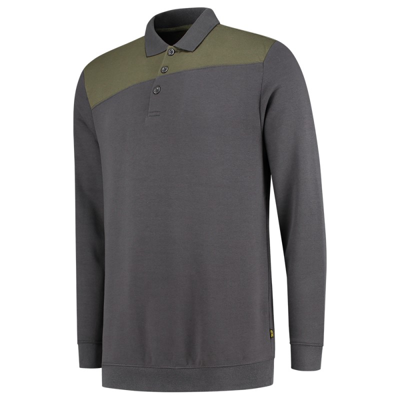 TRICORP 302004 Polosweater Bicolor Naden darkgrey-army