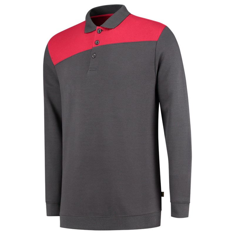 TRICORP 302004 Polosweater Bicolor Naden darkgrey-red TRICORP 302004 Polosweater Bicolor Naden darkgrey-red