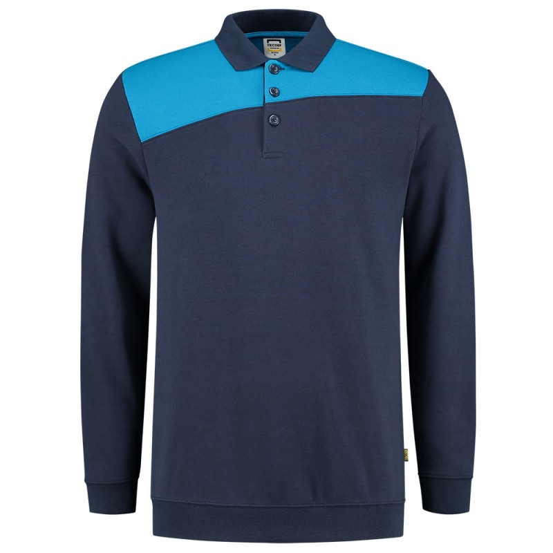 TRICORP 302004 Polosweater Bicolor Naden ink-turquoise
