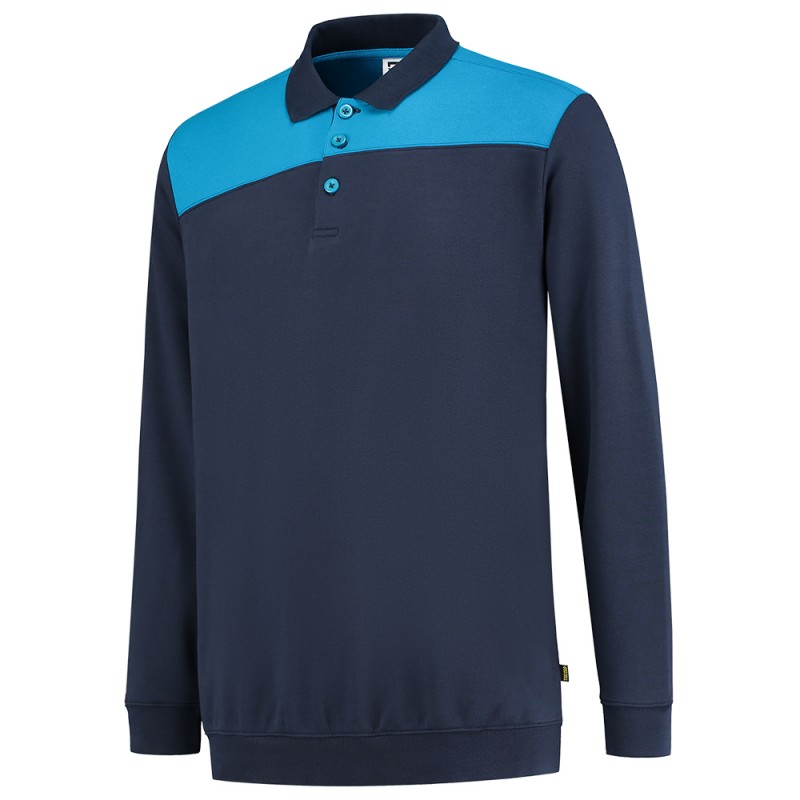 TRICORP 302004 Polosweater Bicolor Naden ink-turquoise