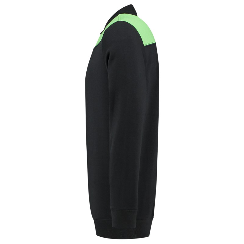 TRICORP 302004 Polosweater Bicolor Naden black-lime