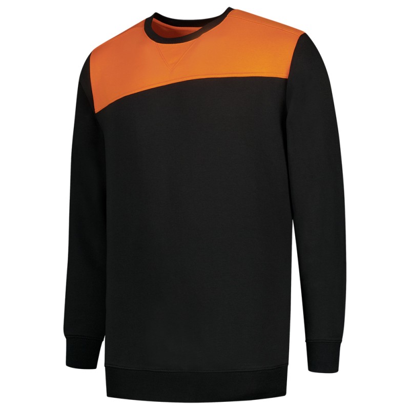 TRICORP 302013 Sweater Bicolor Naden zwart/oranje TRICORP 302013 Sweater Bicolor Naden zwart/oranje