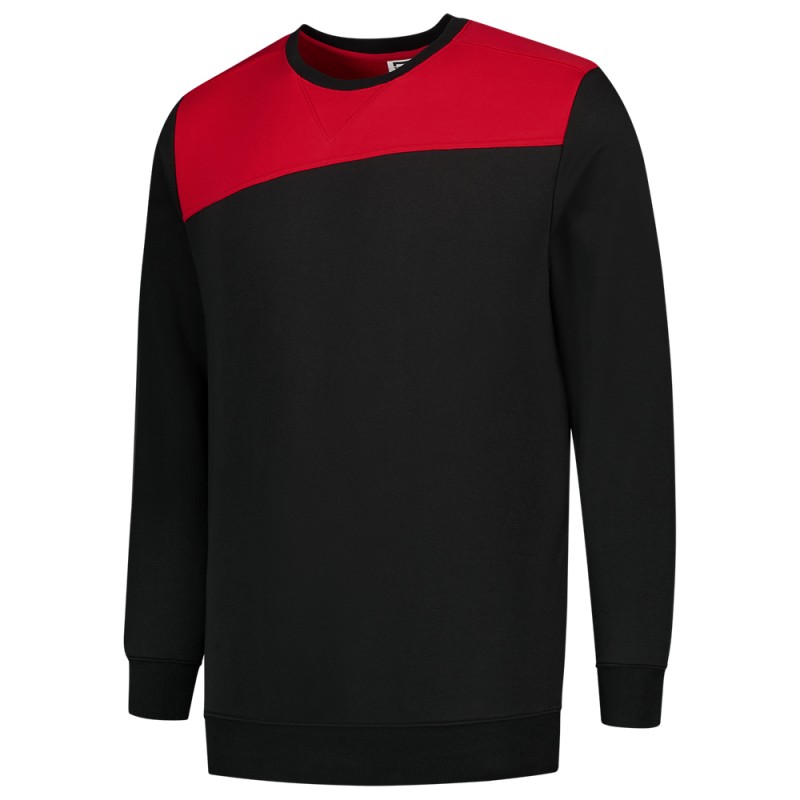 TRICORP 302013 Sweater Bicolor Naden zwart/rood TRICORP 302013 Sweater Bicolor Naden zwart/rood
