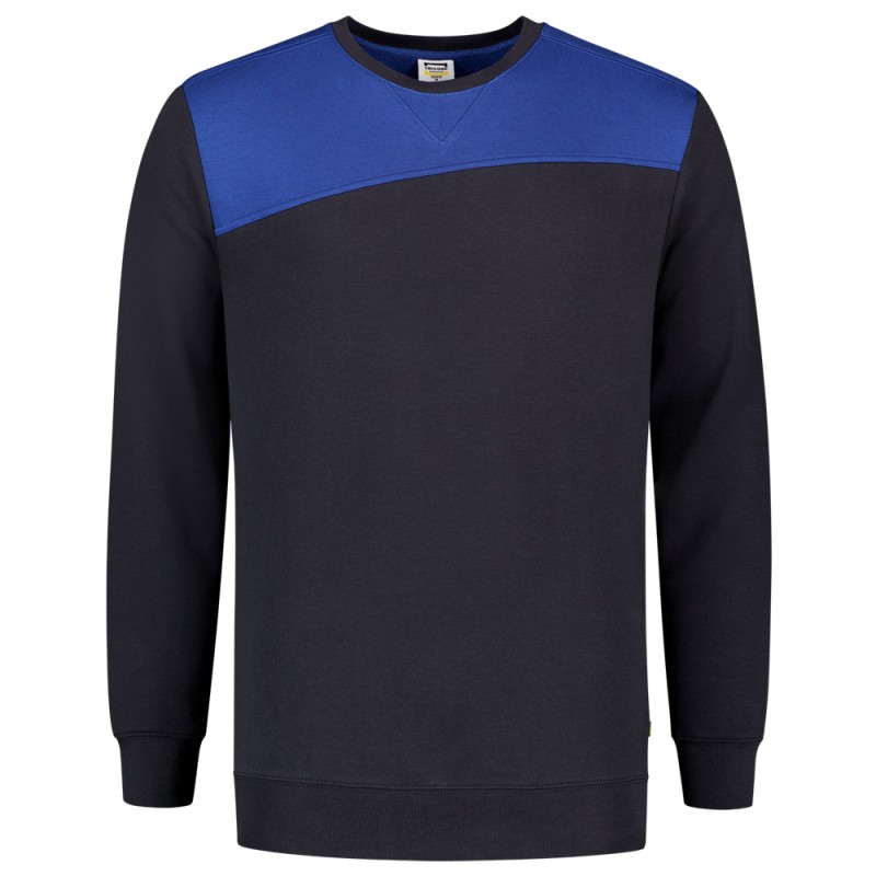 TRICORP 302013 Sweater Bicolor Naden marineblauw/korenblauw