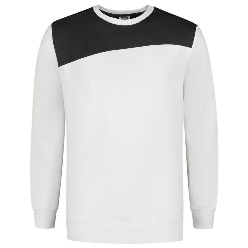 TRICORP 302013 Sweater Bicolor Naden wit/donkergrijs