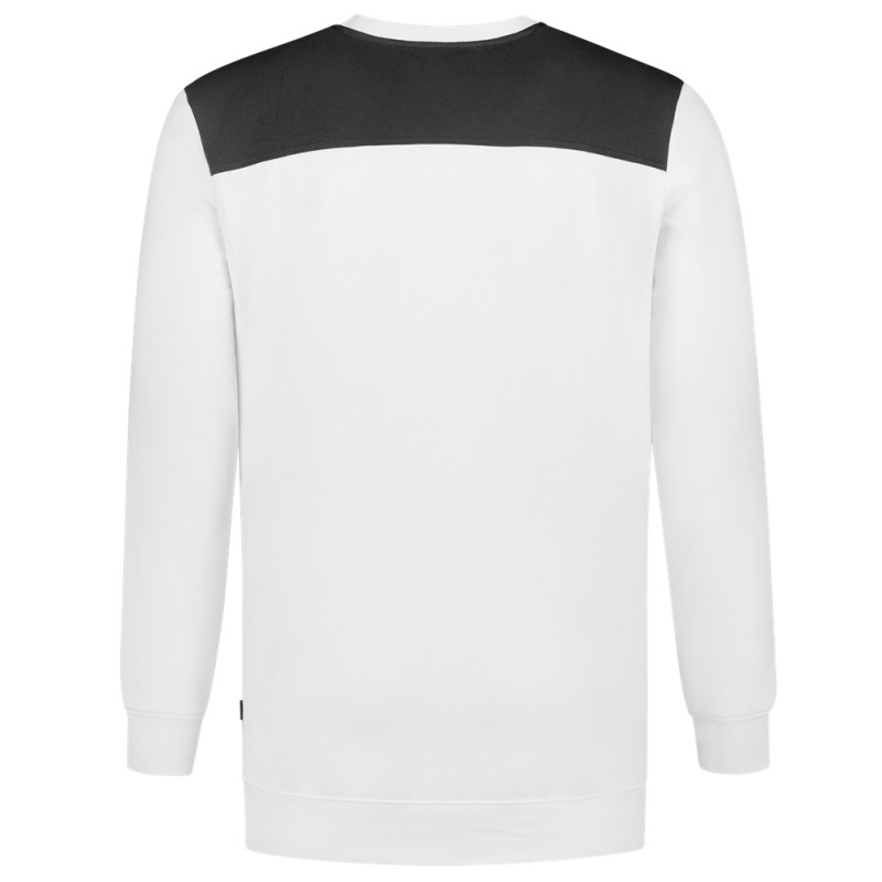 TRICORP 302013 Sweater Bicolor Naden wit/donkergrijs