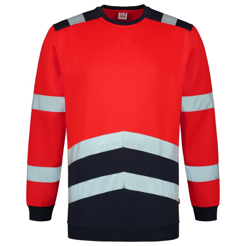 TRICORP 303004 Sweater High Vis Bicolor fluor rood/ink