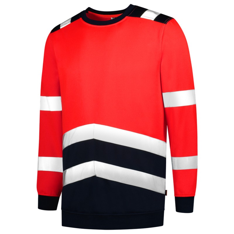 TRICORP 303004 Sweater High Vis Bicolor fluor rood/ink