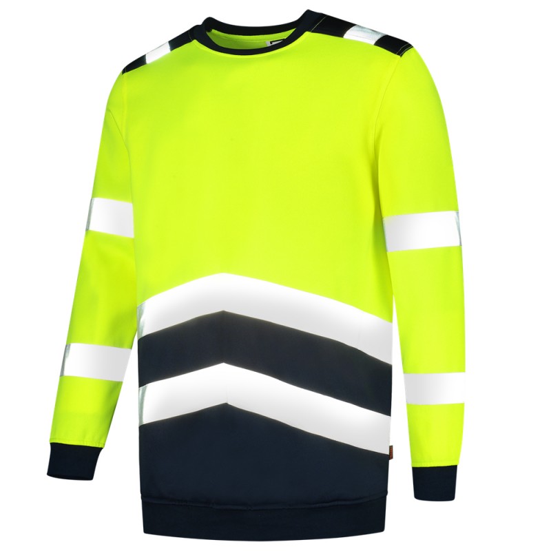 TRICORP 303004 Sweater High Vis Bicolor fluor geel/ink