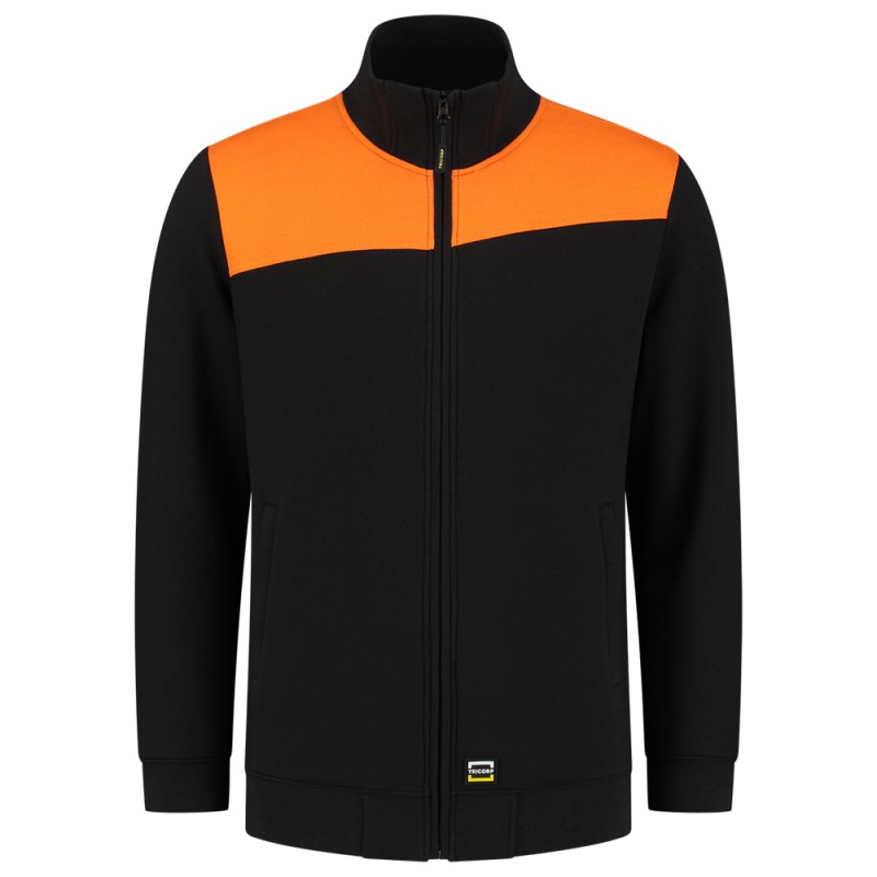 TRICORP 302014 Sweatvest Bicolor Naden zwart/oranje