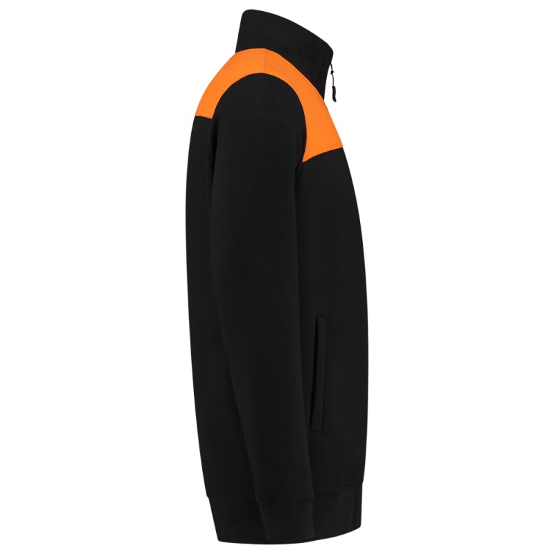 TRICORP 302014 Sweatvest Bicolor Naden zwart/oranje TRICORP 302014 Sweatvest Bicolor Naden zwart/oranje