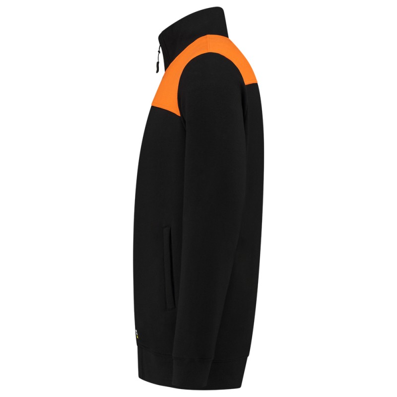 TRICORP 302014 Sweatvest Bicolor Naden zwart/oranje TRICORP 302014 Sweatvest Bicolor Naden zwart/oranje