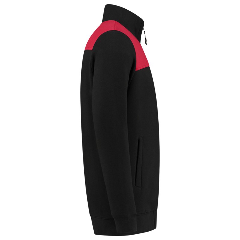 TRICORP 302014 Sweatvest Bicolor Naden zwart/rood TRICORP 302014 Sweatvest Bicolor Naden zwart/rood
