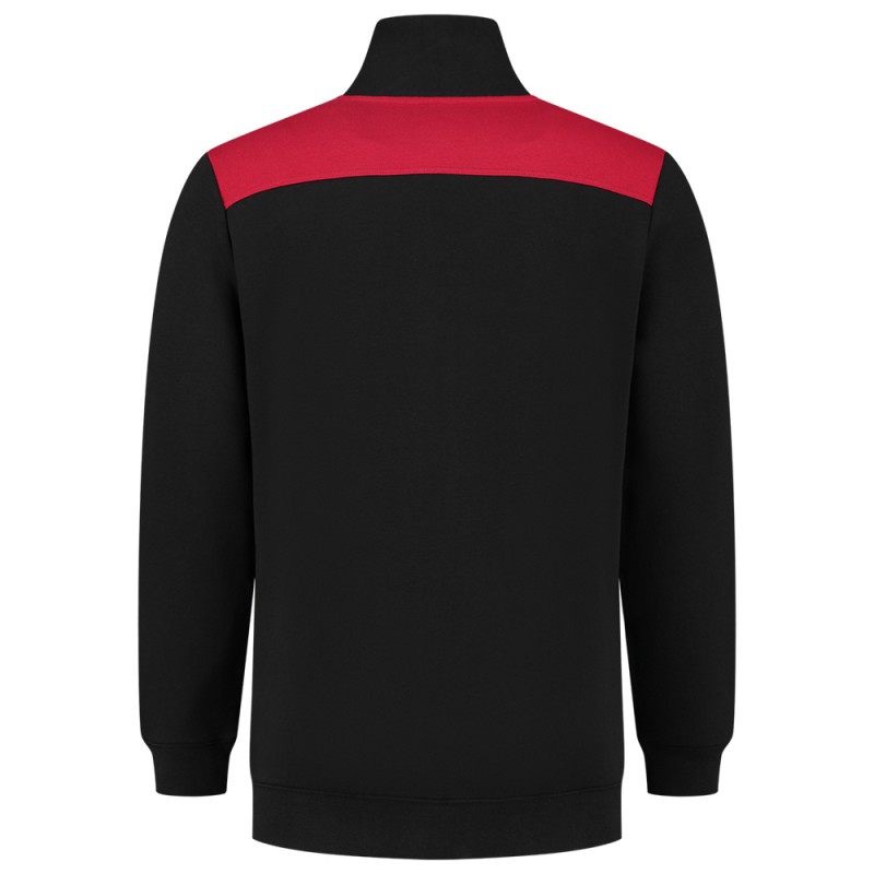 TRICORP 302014 Sweatvest Bicolor Naden zwart/rood TRICORP 302014 Sweatvest Bicolor Naden zwart/rood