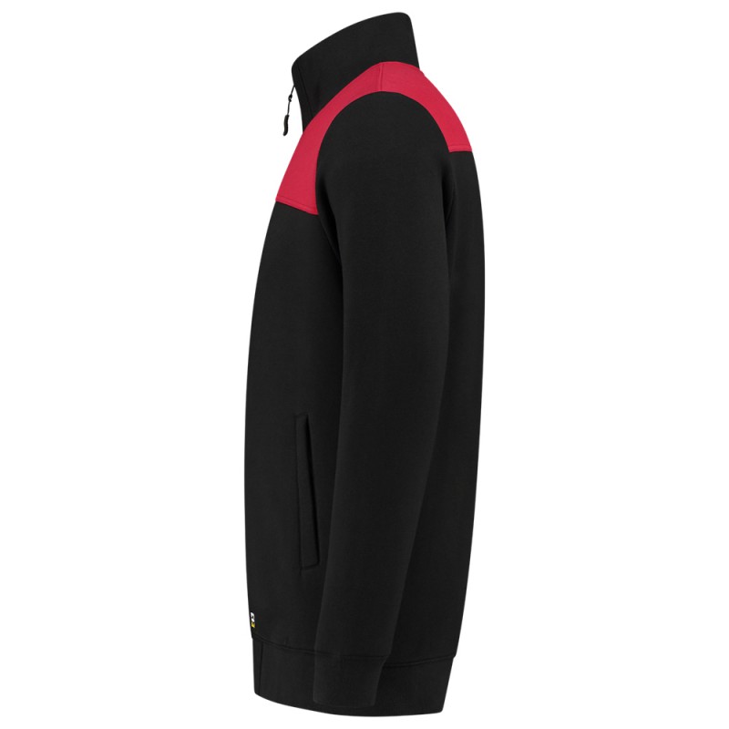 TRICORP 302014 Sweatvest Bicolor Naden zwart/rood TRICORP 302014 Sweatvest Bicolor Naden zwart/rood