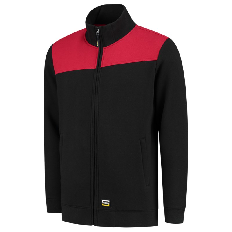 TRICORP 302014 Sweatvest Bicolor Naden zwart/rood TRICORP 302014 Sweatvest Bicolor Naden zwart/rood