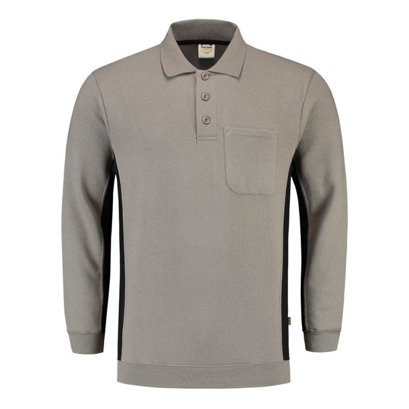 TRICORP 302001/TS2000 Polosweater Bicolor Borstzak grey-black