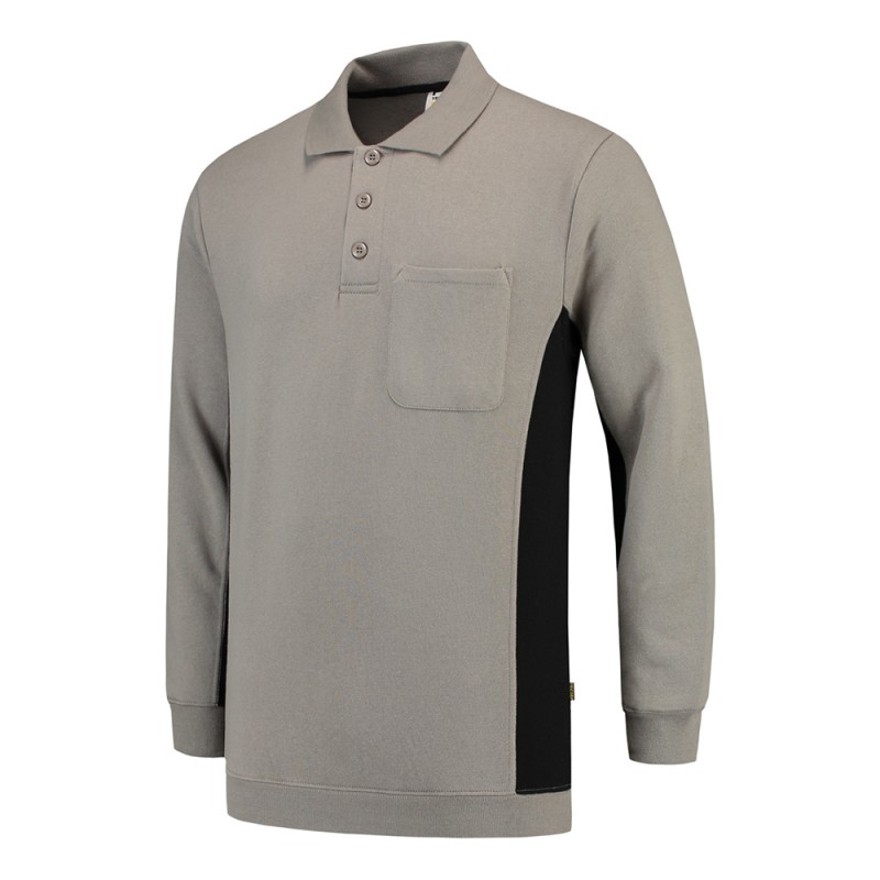 TRICORP 302001/TS2000 Polosweater Bicolor Borstzak grey-black TRICORP 302001/TS2000 Polosweater Bicolor Borstzak grey-black